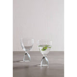 Set Of 2 Clear Thick Stem Gin Glasses