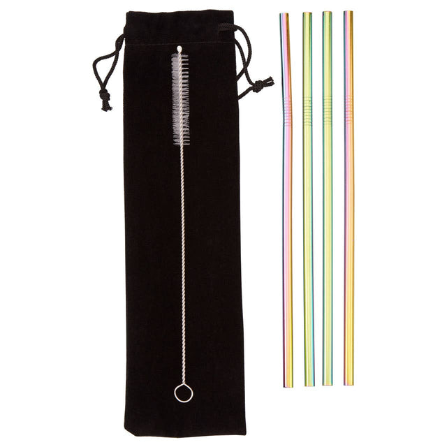 Mimo Set Of 4 Oil Slick Straight Straws