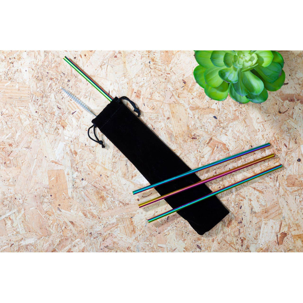 Mimo Set Of 4 Oil Slick Straight Straws