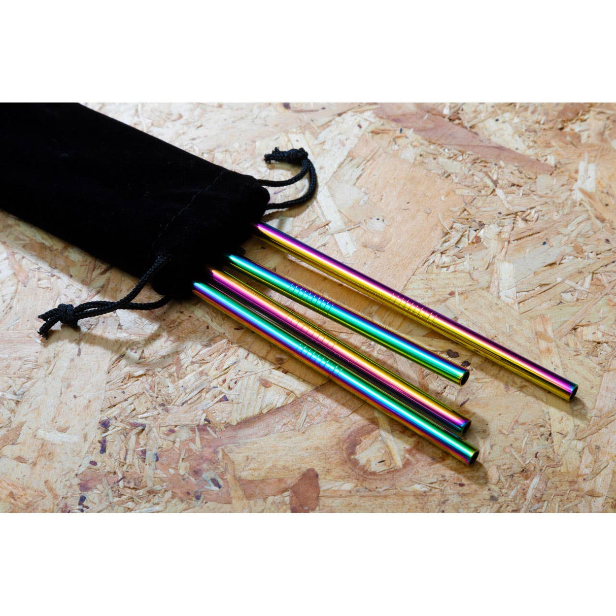 Mimo Set Of 4 Oil Slick Straight Straws