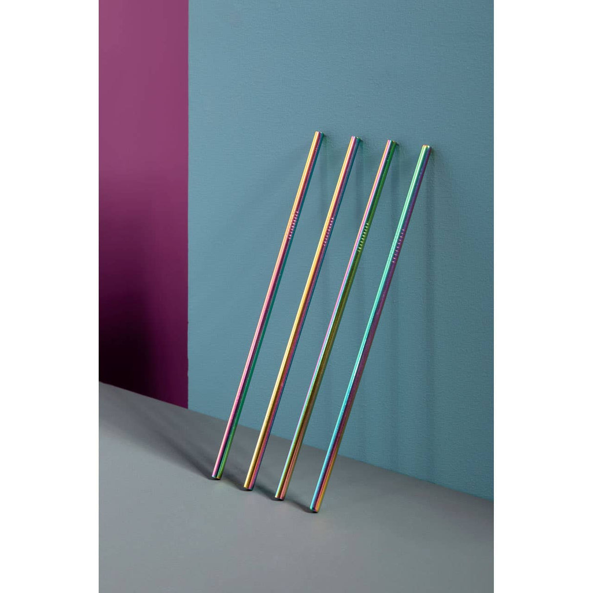 Mimo Set Of 4 Oil Slick Straight Straws