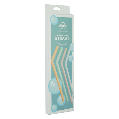 Mimo Set Of 4 Silicone Straws