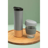 Mimo Glass Mug With Grey Silicone Band Lid