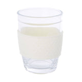Mimo Glass Mug With Cream Silicone Band Lid