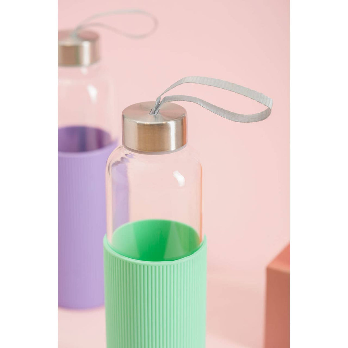 Mimo Glass Mug With Mint Silicone Sleeve
