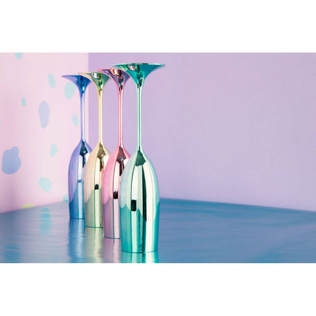 Mimo Set Of 4 Multicolour Champagne Glasses