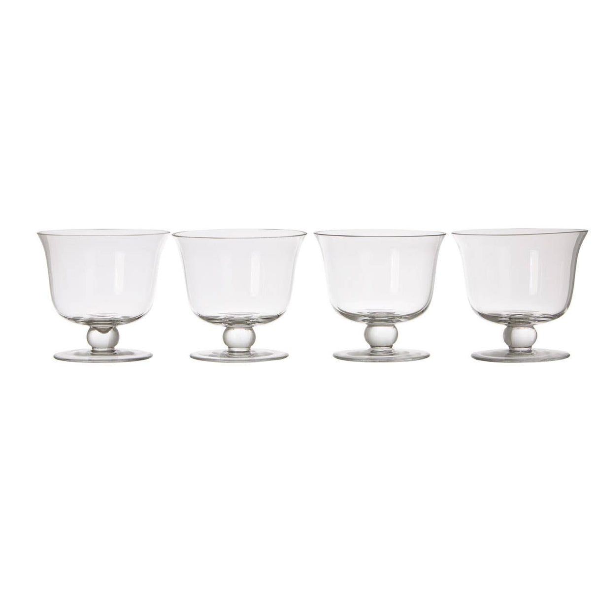 Set Of 4 Clear Glass Dessert Dishes
