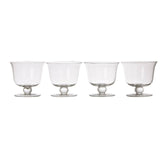 Set Of 4 Clear Glass Dessert Dishes