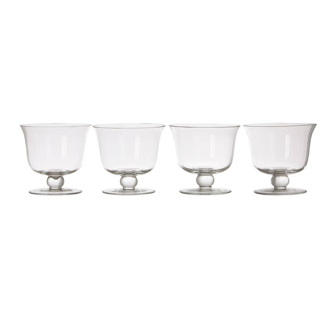 Set Of 4 Clear Glass Dessert Dishes