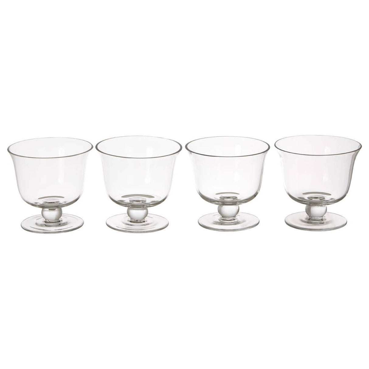Set Of 4 Clear Glass Dessert Dishes