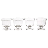 Set Of 4 Clear Glass Dessert Dishes