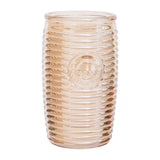 Set Of Four Gold Ribbed Glass Tumblers