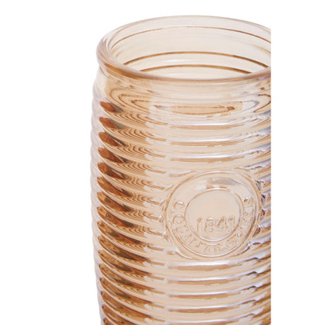 Set Of Four Gold Ribbed Glass Tumblers