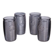 Set Of Four Grey Ribbed Glass Tumblers