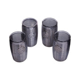Set Of Four Grey Ribbed Glass Tumblers