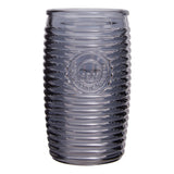 Set Of Four Grey Ribbed Glass Tumblers