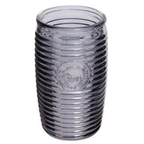 Set Of Four Grey Ribbed Glass Tumblers