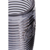 Set Of Four Grey Ribbed Glass Tumblers