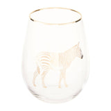 Zebra Stemless Wine Glass