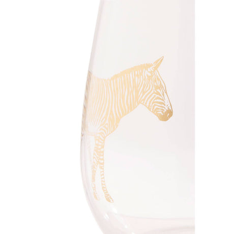 Zebra Stemless Wine Glass