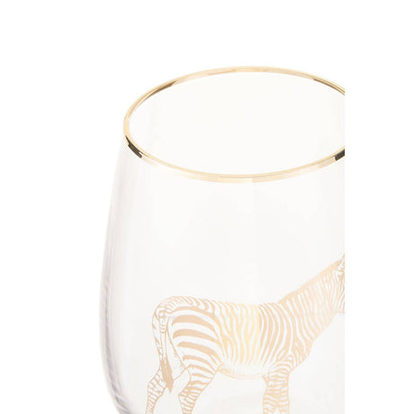 Zebra Stemless Wine Glass