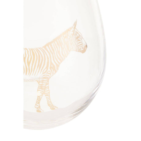 Zebra Stemless Wine Glass