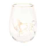 Lion Stemless Wine Glass