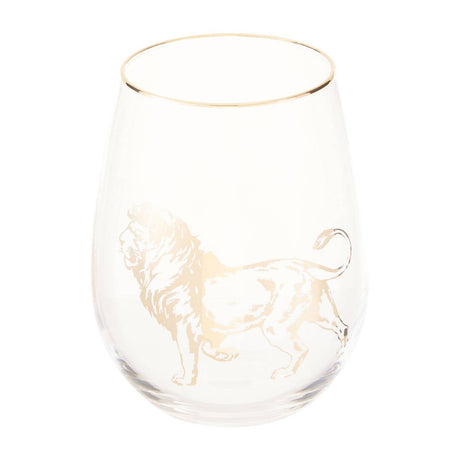 Lion Stemless Wine Glass