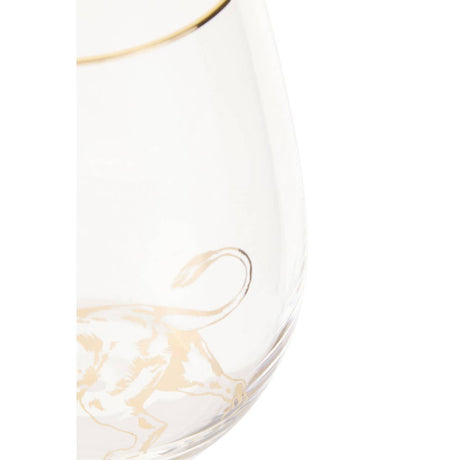 Lion Stemless Wine Glass
