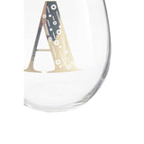 Letter A Stemless Wine Glass