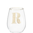 Letter R Stemless Wine Glass