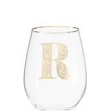 Letter R Stemless Wine Glass