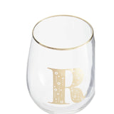 Letter R Stemless Wine Glass