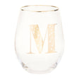 Letter M Stemless Wine Glass