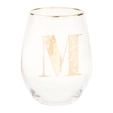 Letter M Stemless Wine Glass