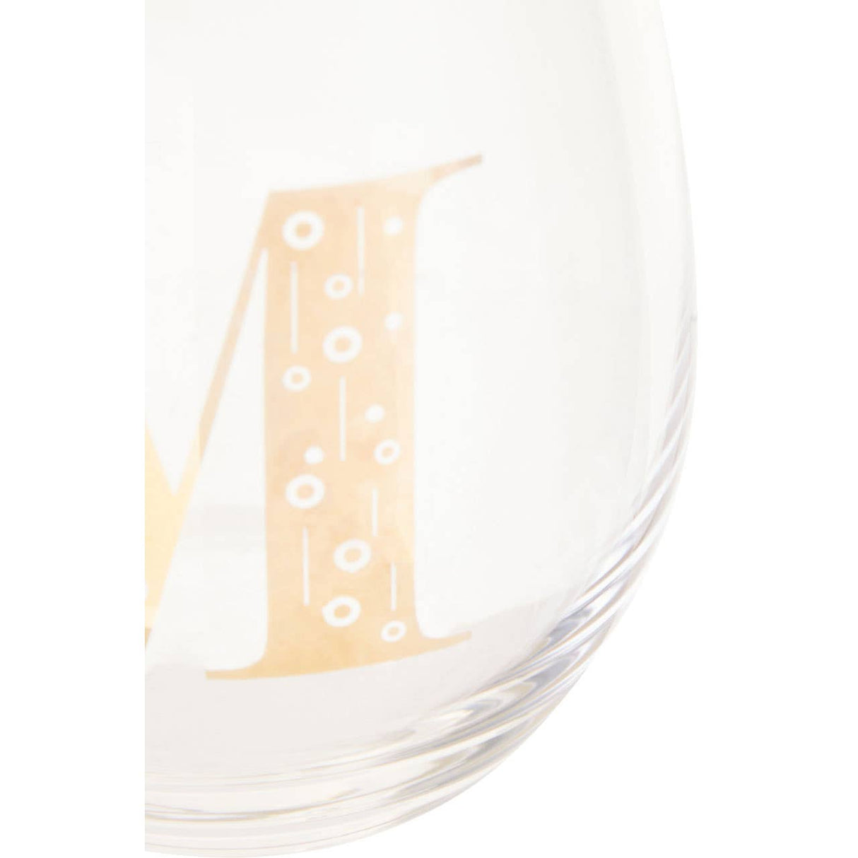 Letter M Stemless Wine Glass