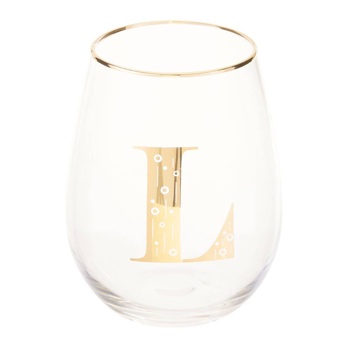 Letter L Stemless Wine Glass