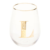 Letter L Stemless Wine Glass