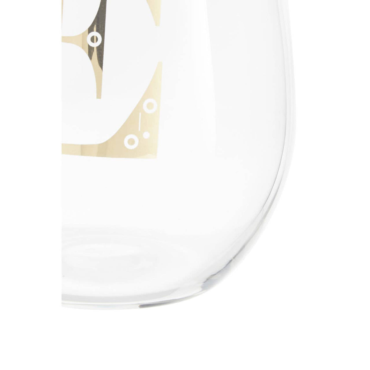 Letter E Stemless Wine Glass