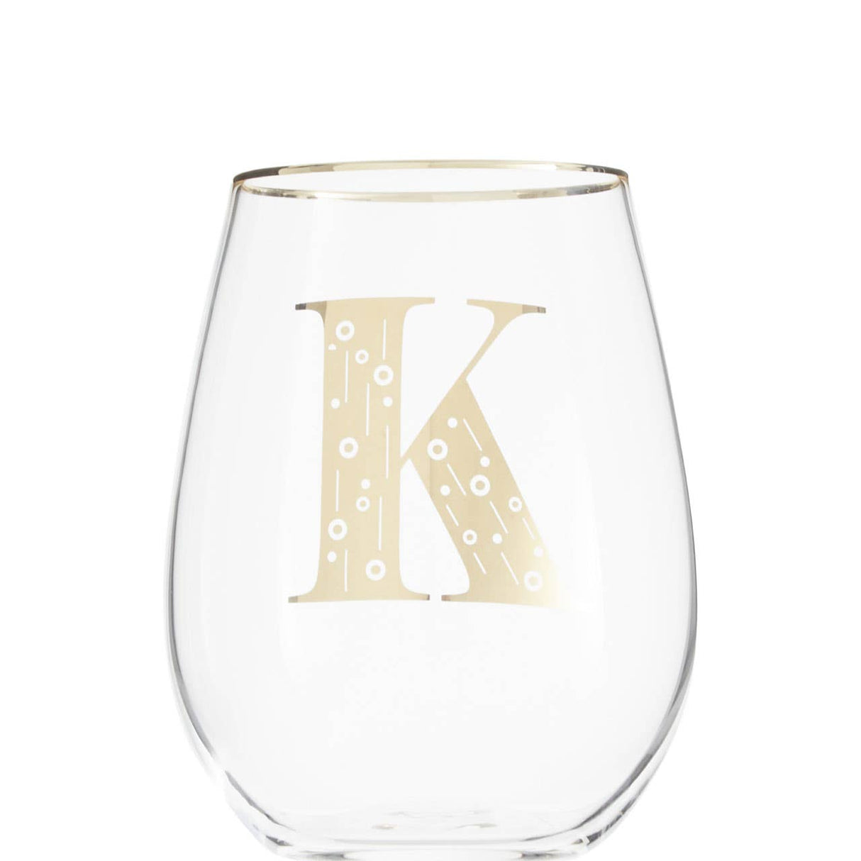 Letter K Stemless Wine Glass
