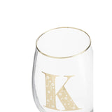Letter K Stemless Wine Glass
