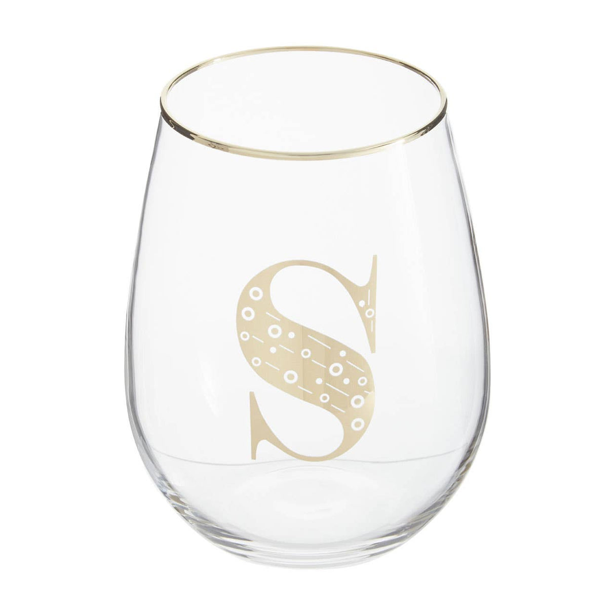 Letter S Stemless Wine Glass