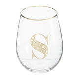 Letter S Stemless Wine Glass