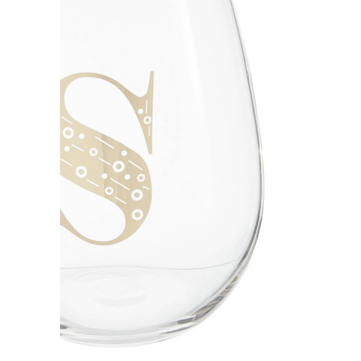 Letter S Stemless Wine Glass