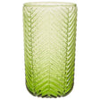 Set Of Four Fleur Green Highball Glasses