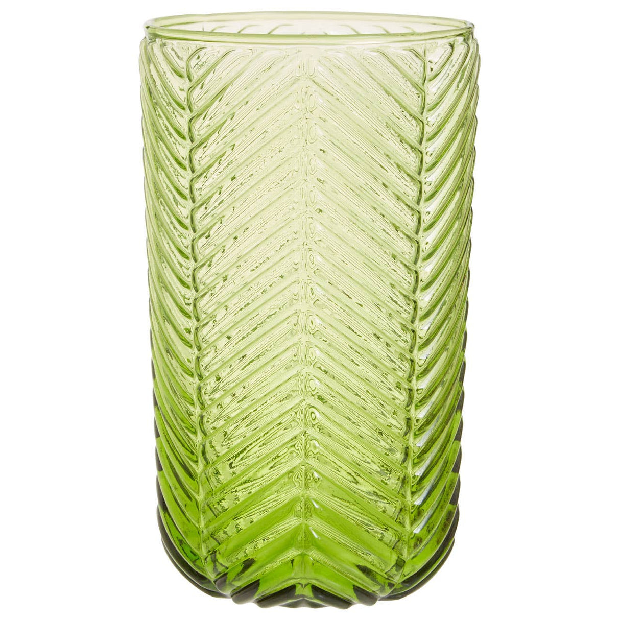 Set Of Four Fleur Green Highball Glasses