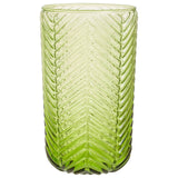 Set Of Four Fleur Green Highball Glasses