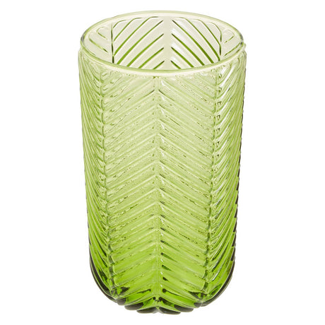 Set Of Four Fleur Green Highball Glasses