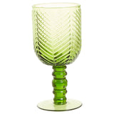 Set Of Four Fleur Green Wine Glasses