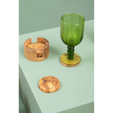 Set Of Four Fleur Green Wine Glasses